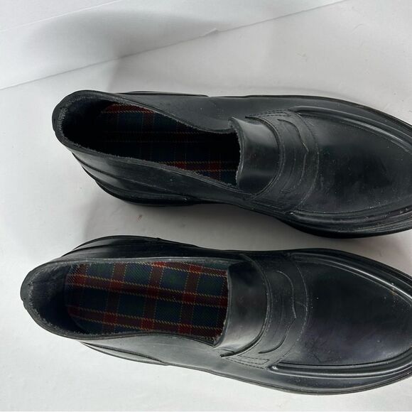 Vintage Eddie Bauer Black Chunky Platform Loafers Slip-On Shoes 7 Rubber - Picture 3 of 9